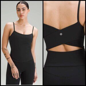 $5 ship! Lululemon Cross-Back Nulu Yoga Tank Top - Black - Size 4
